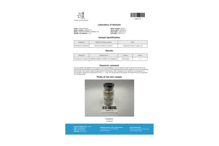 Cypionat 250 Lab Test Results Cypionat 250 Lab Test Results